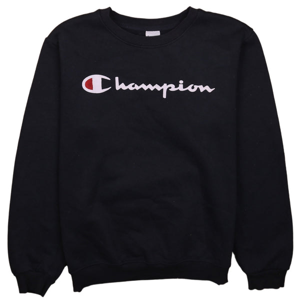 Vintage Champion 90's Black Spellout Crew Neck Sweatshirt Women L