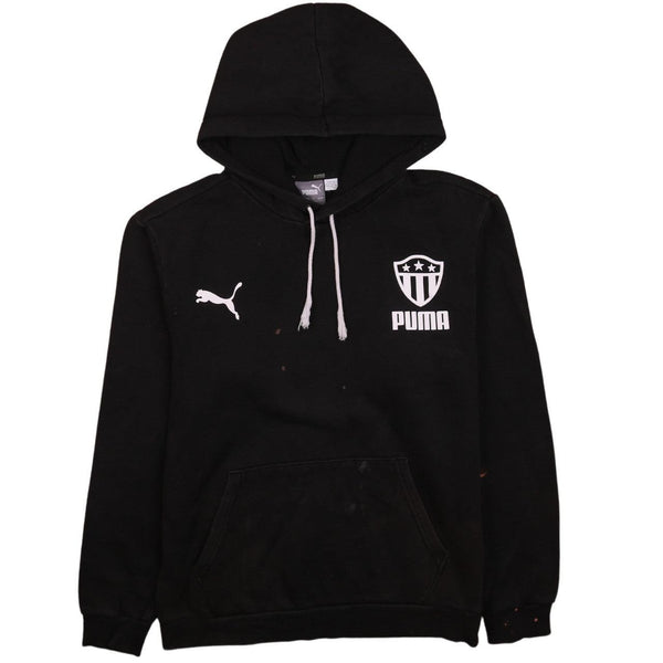 Puma Vintage 90's Black Pullover Hoodie, Small, Men's Drawstring