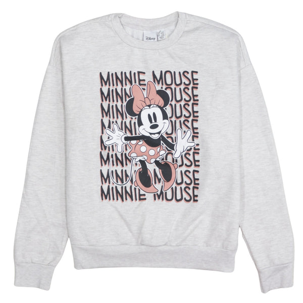 Disney 90's Minnie Mouse Crew Neck Sweatshirt Medium Grey