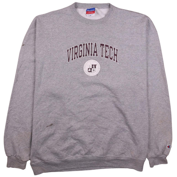 Champion 90's Virginia Tech Crew Neck Mens Sweatshirt XXL Grey