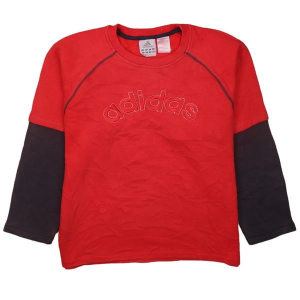Adidas Red 90's Spellout Crew Neck Vintage Sweatshirt Women's L