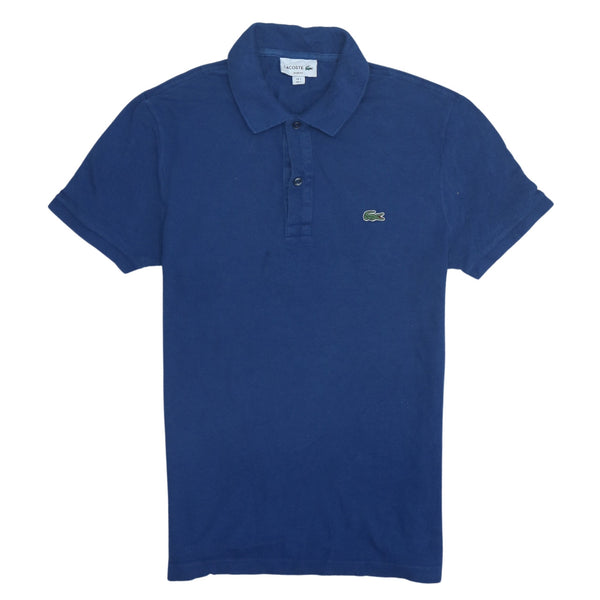 Lacoste 90's Short Sleeves Quarter Button Polo Shirt Small Blue