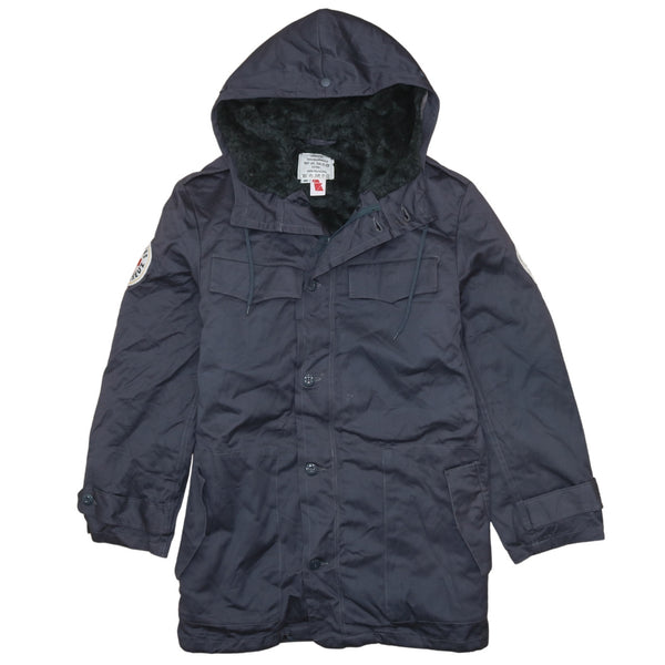 Active 90's Hooded Full Zip Up Windbreaker Large  Navy Blue