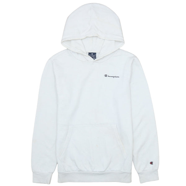 Champion 90's Pullover Hoodie XLarge White Cotton Drawstring Pocket