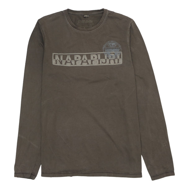 Napapijri 90's Spellout Crew Neck Sweatshirt Medium  Brown