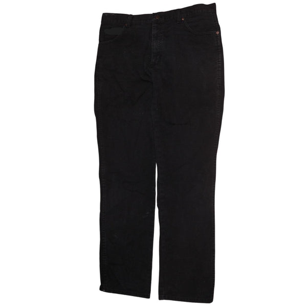 Wrangler Men's 90's Black Straight Leg Baggy Pants Size 37 Vintage