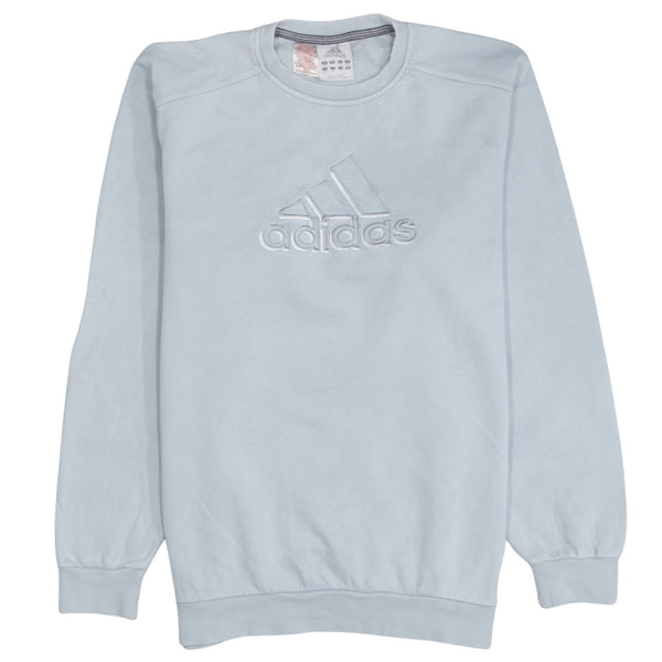 Adidas 90's Spellout Crew Neck Sweatshirt Medium  Blue