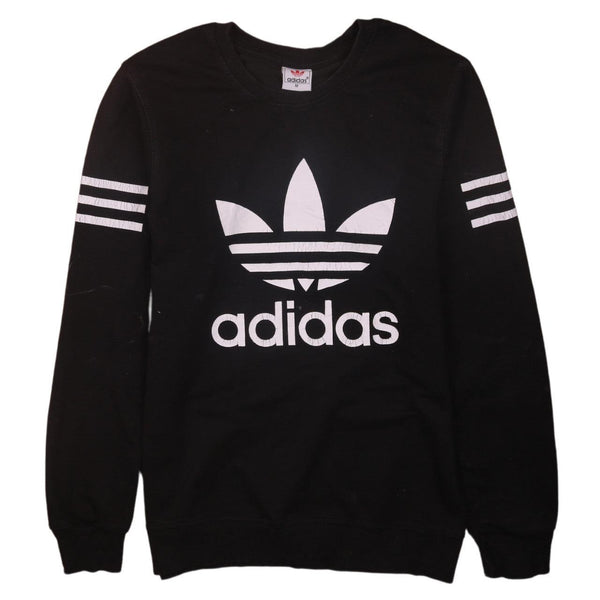 Adidas Vintage 90's Black Crew Neck Spellout Sweatshirt M Women's