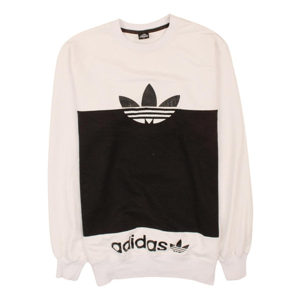 Adidas Vintage 90's Spellout Crew Neck Sweatshirt Black XLarge