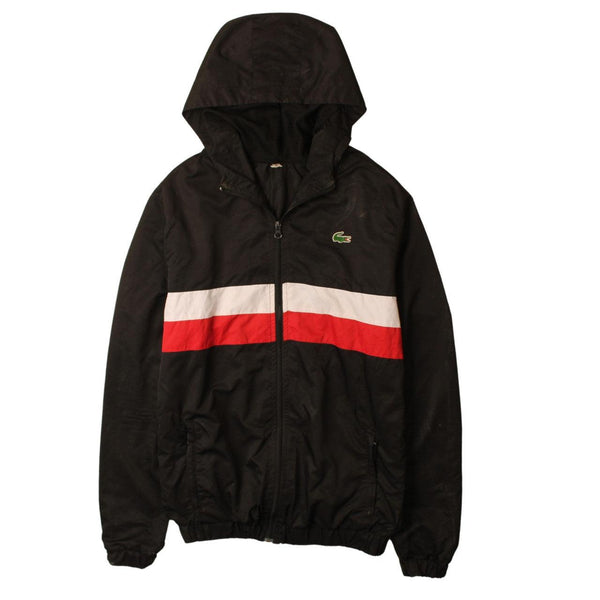 Vintage Lacoste 90's Black Windbreaker Jacket Medium Full Zip Sportswear