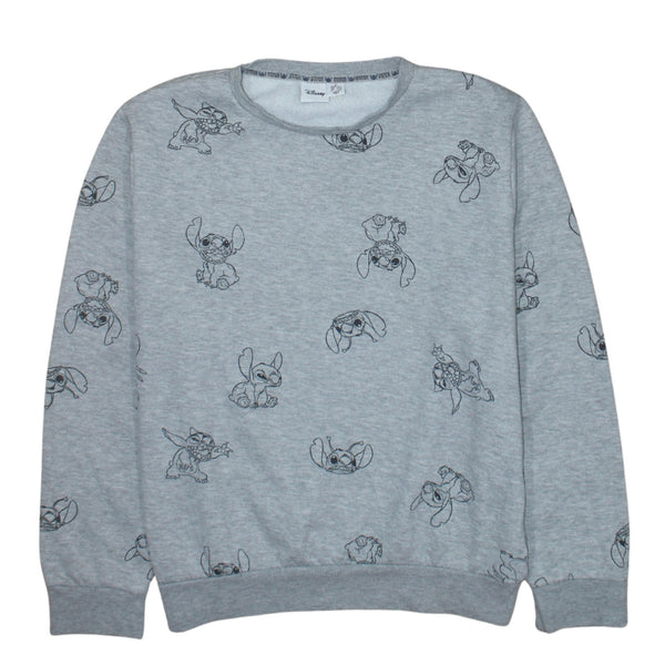 Disney 90's Plain Crew Neck Sweatshirt Medium Grey