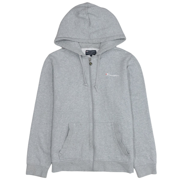 Champion 90's Drawstring Pockets Full Zip Up Hoodie XLarge Grey