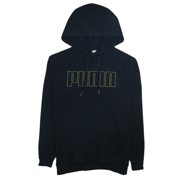 Puma 90's Black Spellout Pullover Hoodie Men’s Small Vintage Style