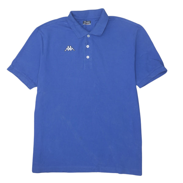 Kappa 90's Short Sleeves Quarter Button Polo Shirt XXLarge (2XL) Blue