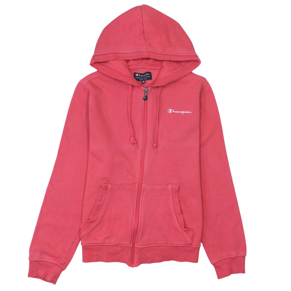 Champion 90's Lightweight Full Zip Up Hoodie Medium Pink