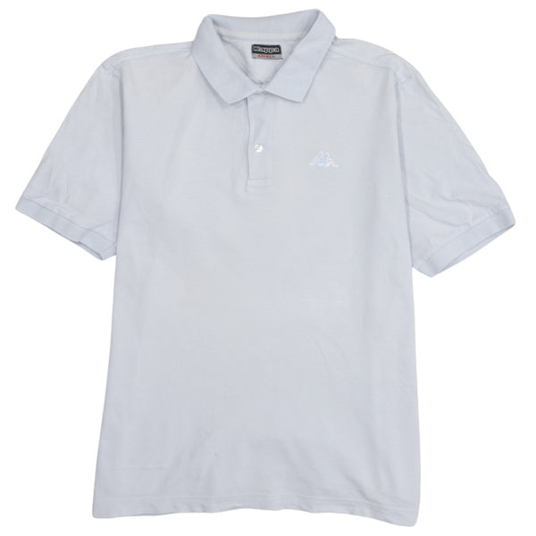 Kappa 90's Short Sleeves Quarter Button Polo Shirt Small Grey