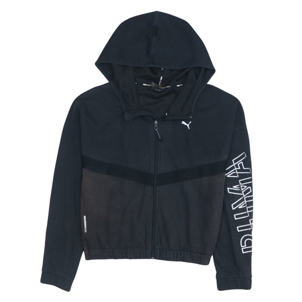 Puma 90's Vintage Lightweight Black Full Zip Hoodie Women's Medium