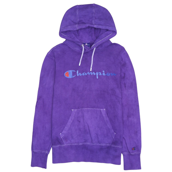 Champion 90's Purple Spellout Pullover Hoodie Small