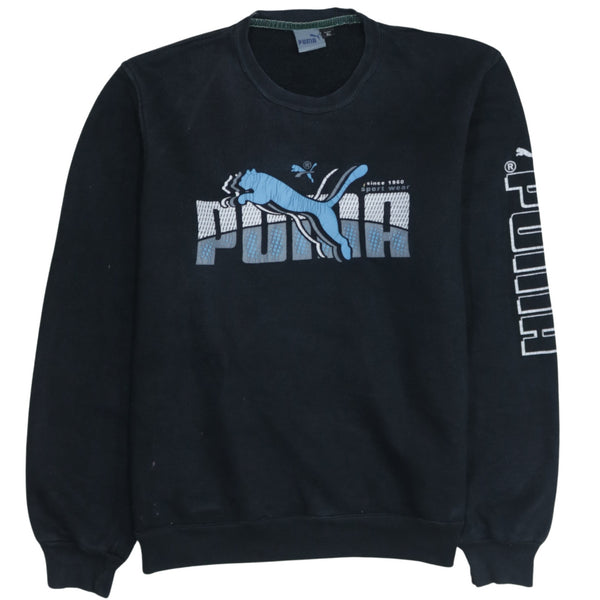 Puma 90's Spellout Crew Neck Sweatshirt XLarge Black