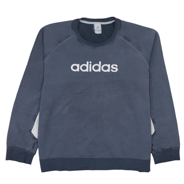 Adidas 90's Blue Crew Neck Sweatshirt XLarge - Lightweight & Stylish