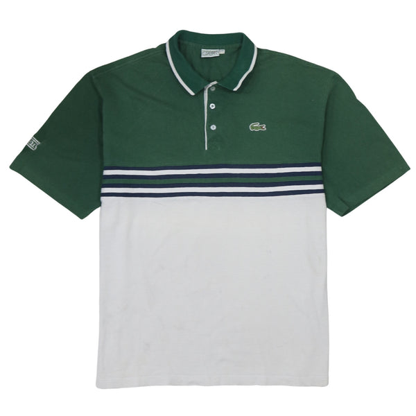 Lacoste 90's Short Sleeves Quarter Button Polo Shirt XLarge  Green