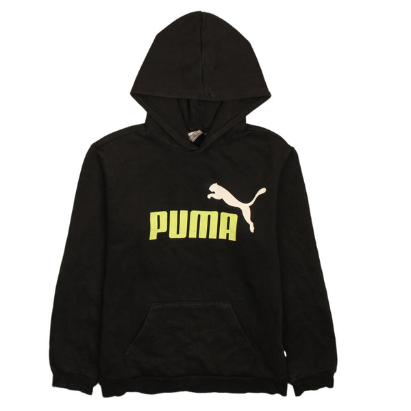 Puma Women's Large 90's Black Spellout Pullover Hoodie Vintage