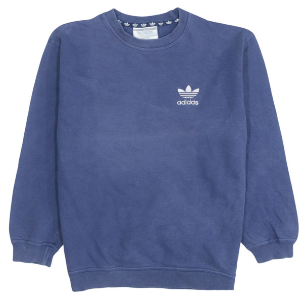Adidas 90's Vintage Lightweight Crew Neck Blue Sweatshirt Medium