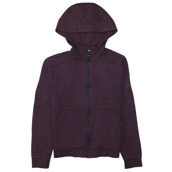 Adidas 90's Lightweight Full Zip Up Hoodie Small  Burgundy Red