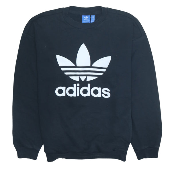 Adidas 90's Black Spellout Crew Neck Sweatshirt Women's XS Vintage