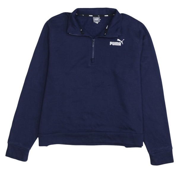 Puma 90's Lightweight Quarter Zip Sweatshirt XLarge Navy Blue
