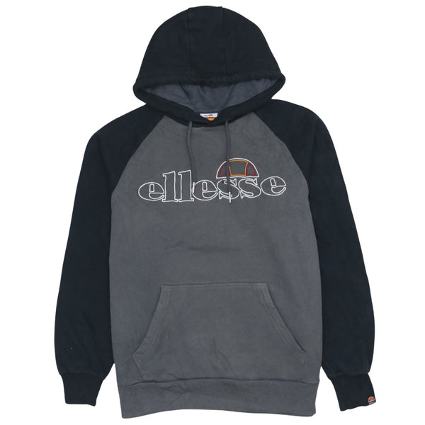 Vintage Ellesse 90's Black Spellout Pullover Hoodie - Men's Medium