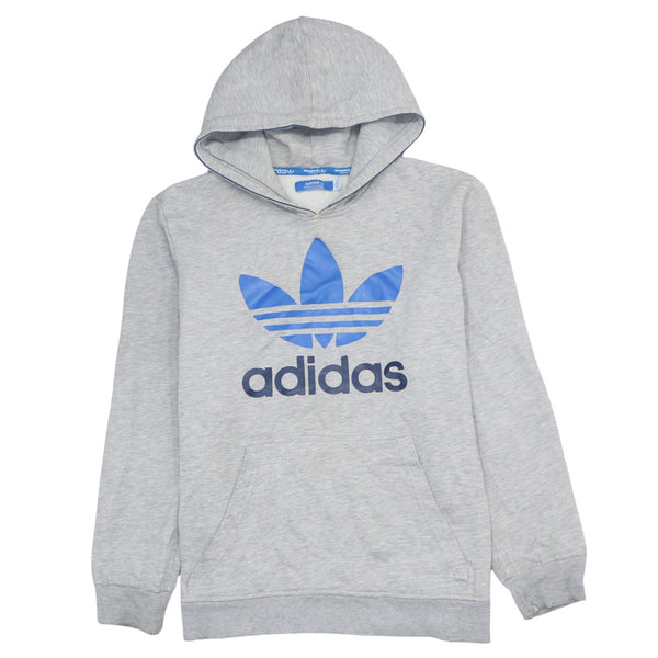 Adidas Vintage 90s Spellout Oversized Pullover Hoodie Large Grey