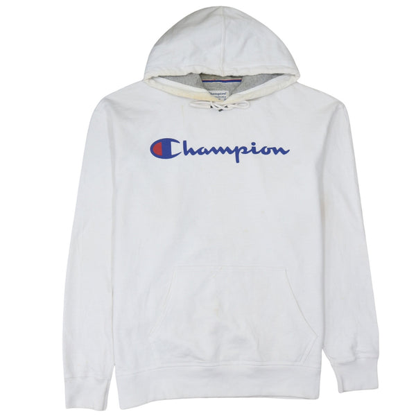 Champion 90's Spellout Pullover Hoodie XLarge White