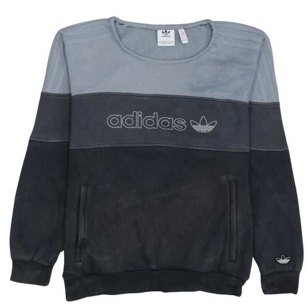 Adidas 90's Spellout Round Neck Sweatshirt Medium Black