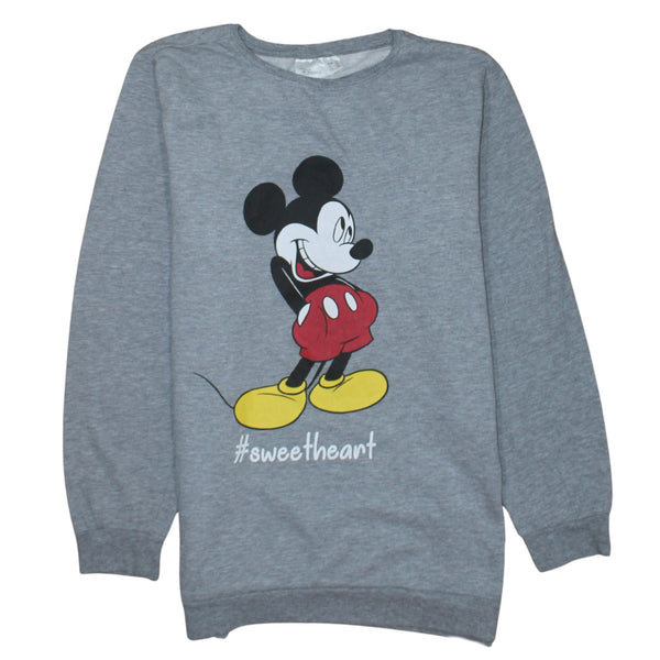 Disney 90's Mickey Mouse Crew Neck Sweatshirt 40 Tan Brown