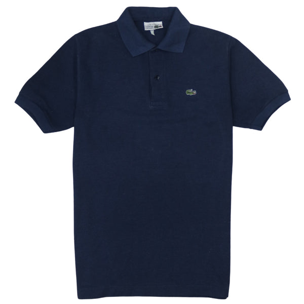 Lacoste 90's Short Sleeves Quarter Button Polo Shirt Medium  Navy Blue