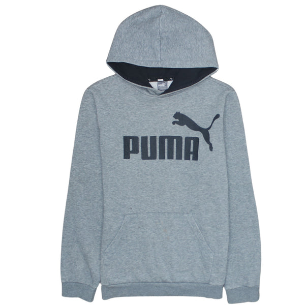 Puma 90's Spellout Pullover Hoodie XLarge Grey