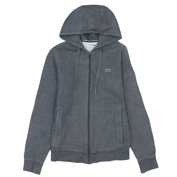 Vintage Lacoste 90's Grey Sportswear Full Zip Hoodie Medium