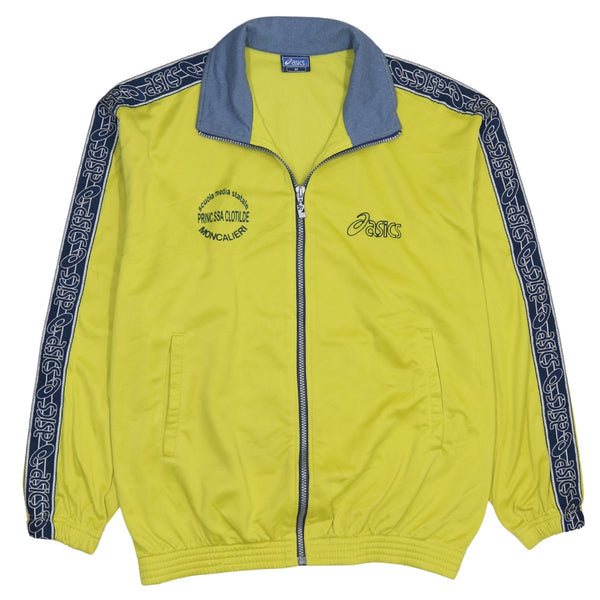 Aasics 90's Lightweight Full Zip Up Sweatshirt Medium Yellow