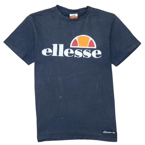 Ellesse 90's Navy Blue Spellout T-Shirt XSmall