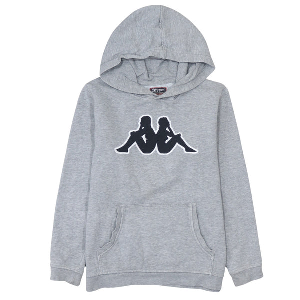 Kappa 90's Spellout Pullover Hoodie Small  Grey