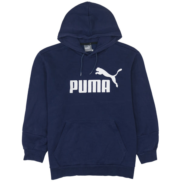 Puma 90's Spellout Pullover Hoodie Medium Navy Blue
