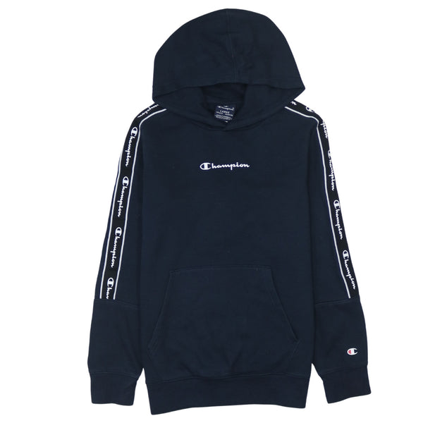 Vintage Champion 90s Large Navy Blue Pullover Hoodie with Pockets