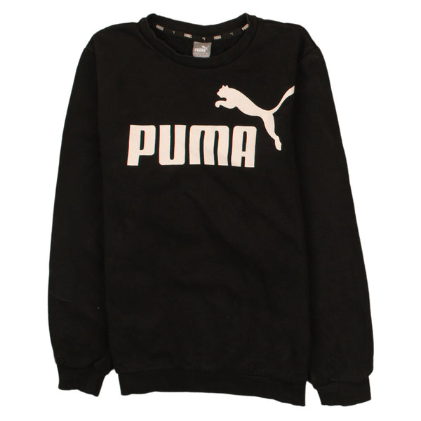 Puma 90's Vintage Black Spellout Crew Neck Sweatshirt XLarge