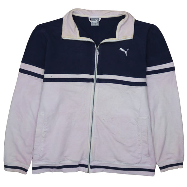 Puma 90's Lightweight Full Zip Up Sweatshirt XXLarge (2XL) Navy Blue