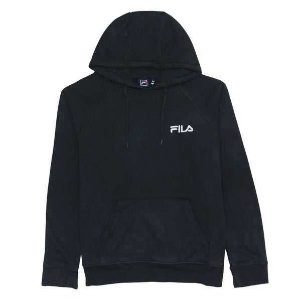 Fila 90's Drawstring Pockets Pullover Hoodie Medium Black