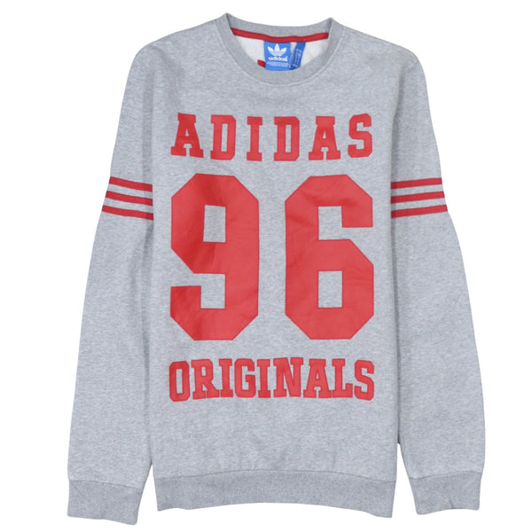 Adidas 90's Spellout Crew Neck Sweatshirt Small Grey