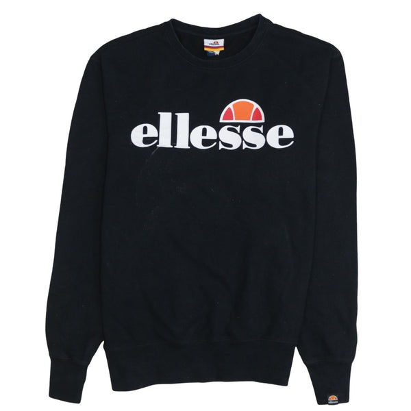 Ellesse 90's Spellout Crew Neck Sweatshirt Medium Black