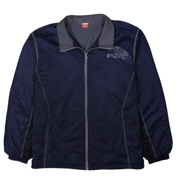 Puma Vintage 90's Women's Navy Windbreaker XLarge Full Zip Jacket