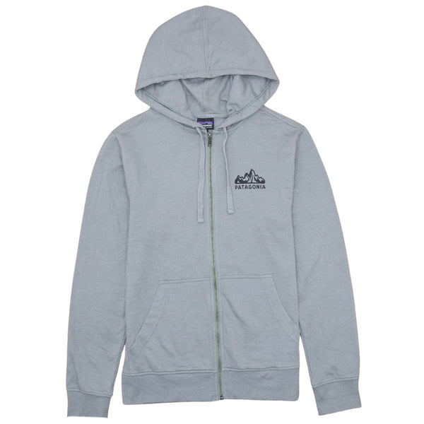 Patagonia 90's Drawstring Pockets Full Zip Up Hoodie Small Grey